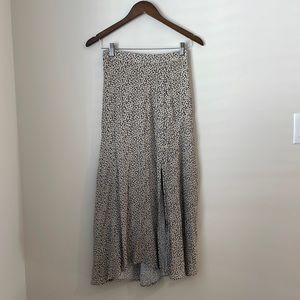 Cream dotted maxi skirt